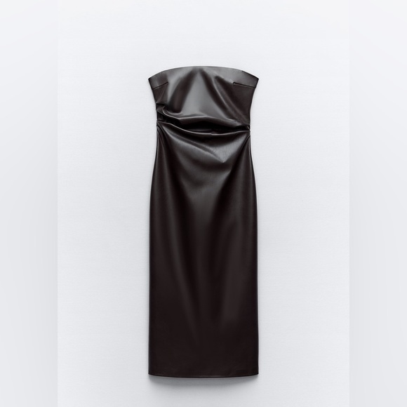 Strapless Faux Leather Dress - Picture 3 of 4